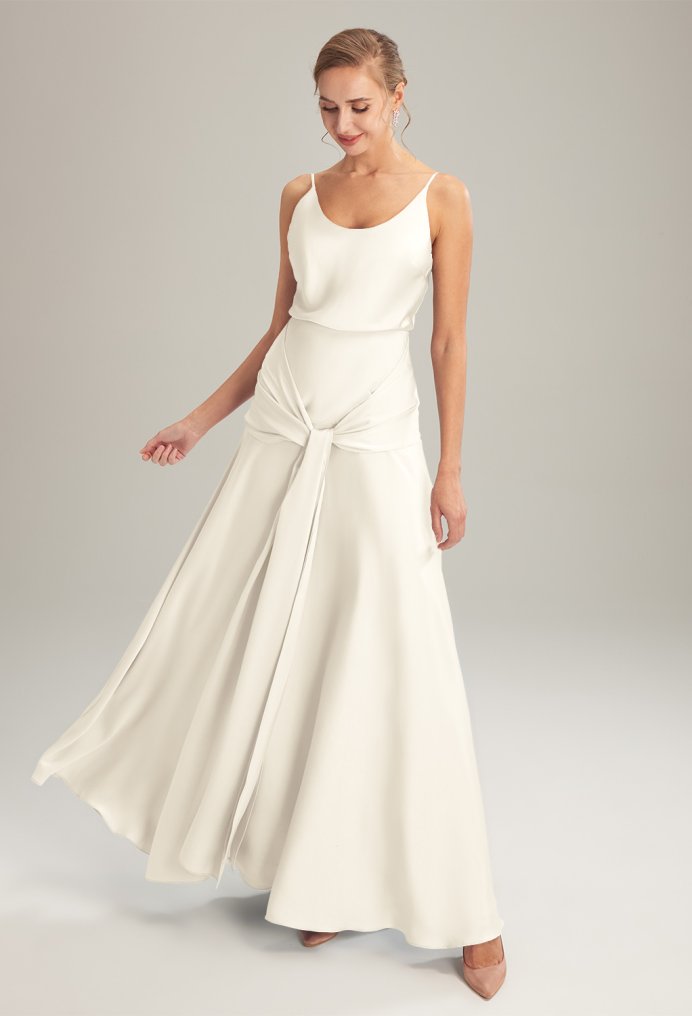 AW Nance Ivory  Long Bridesmaid Dresses